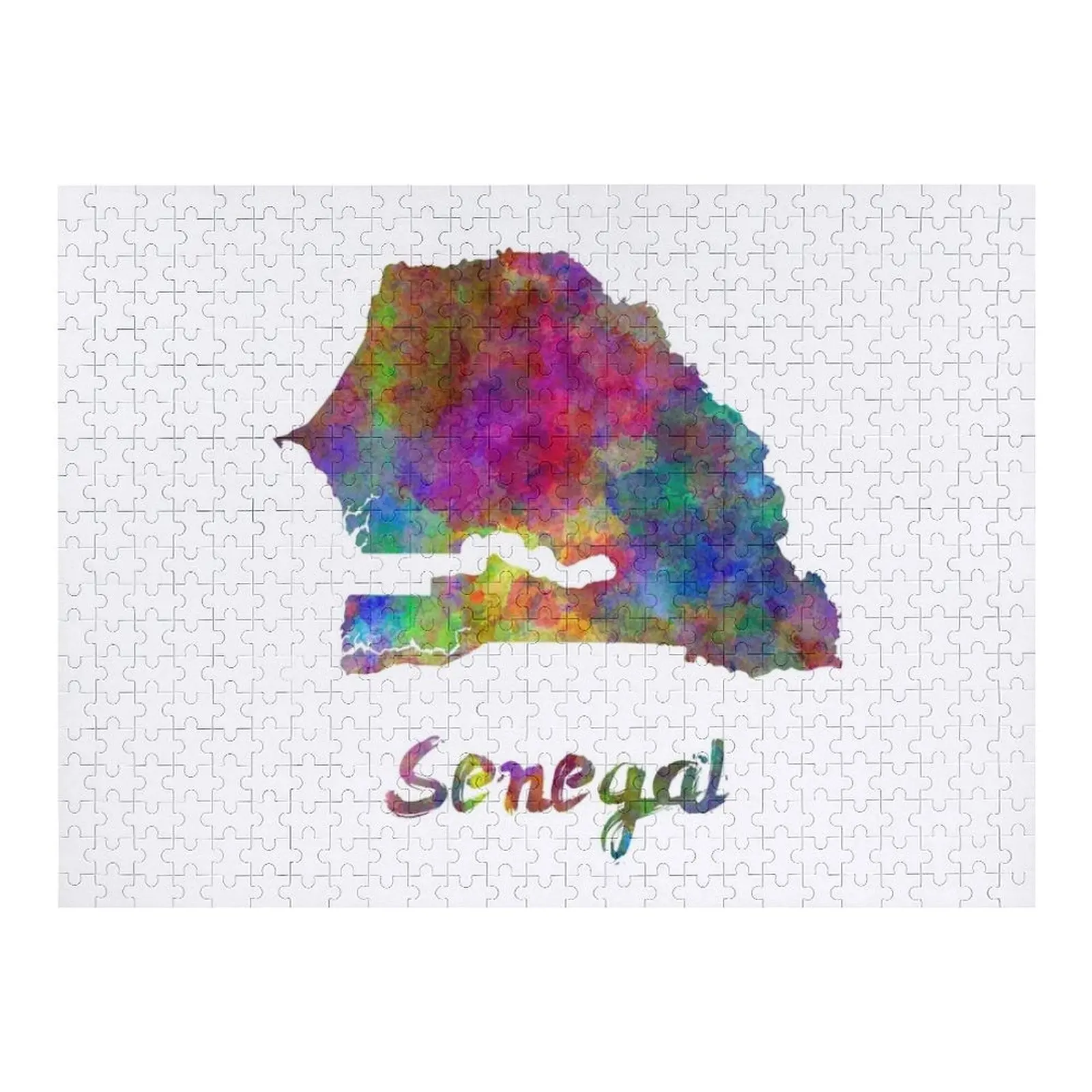 

Senegal in watercolor Jigsaw Puzzle Custom With Photo Custom Gift Puzzle