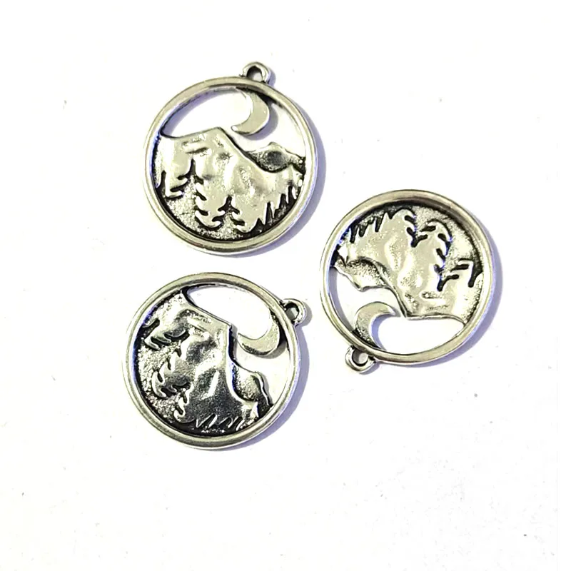 hzew 5pcs Lovely mountain moon  pendant charm Jewelry Gifts for women
