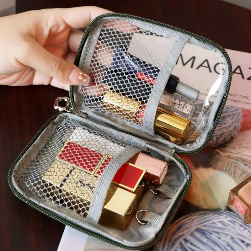 1Pcs Headphone Data Cable PVC Clear Storage Bag Waterproof Large Capacity Toiletry Bag Multi-functional Hard Shell Organizer
