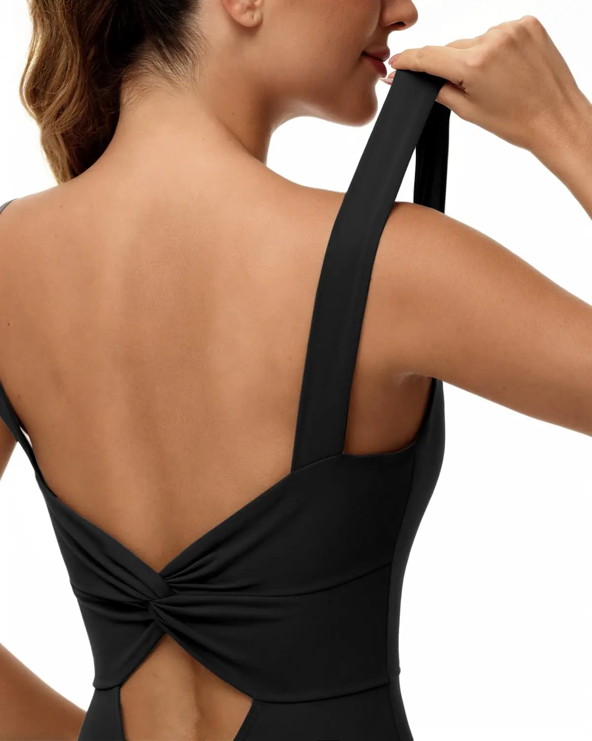 جديد إمرأة تجريب مضيئة بذلة عارية الذراعين اليوغا رومبير قطب بعقب قطعة واحدة ارتداءها طماق مفتوحة الظهر رياضة Bodycorn #5