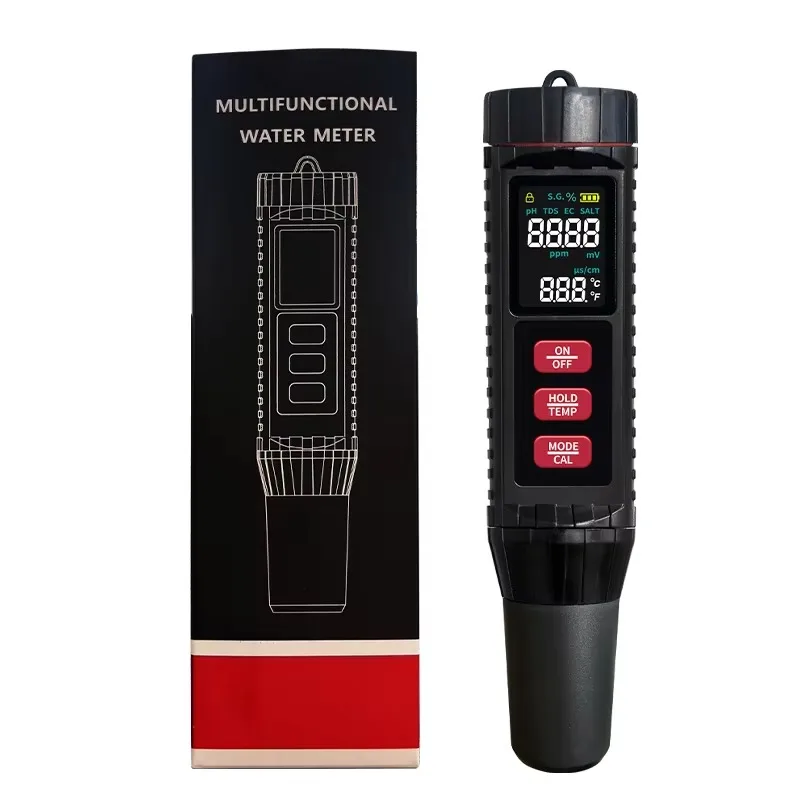 

Многофункциональный измеритель качества воды 7 в 1TDS/EC/PH/TEMP/солености/ОВП, инструмент для тестирования качества воды, тип ручки, декоративное сельское хозяйство рыбы