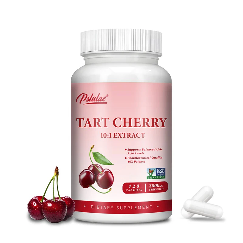 

Tart Cherry 10:1 Extract Capsules - for Uric Acid Cleanse Joint Health Muscle Recovery