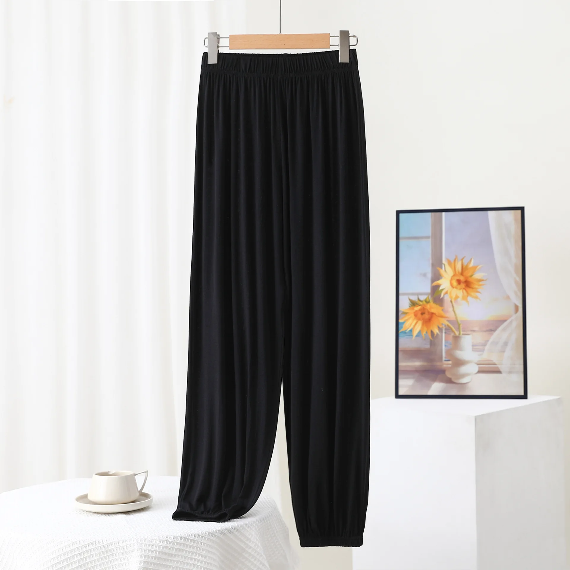 Pantaloni del pigiama estivo pantaloni della tuta larghi Casual da donna pantaloni a nove punti pantaloni da casa pantaloni tinta unita Pantalones De Mujer