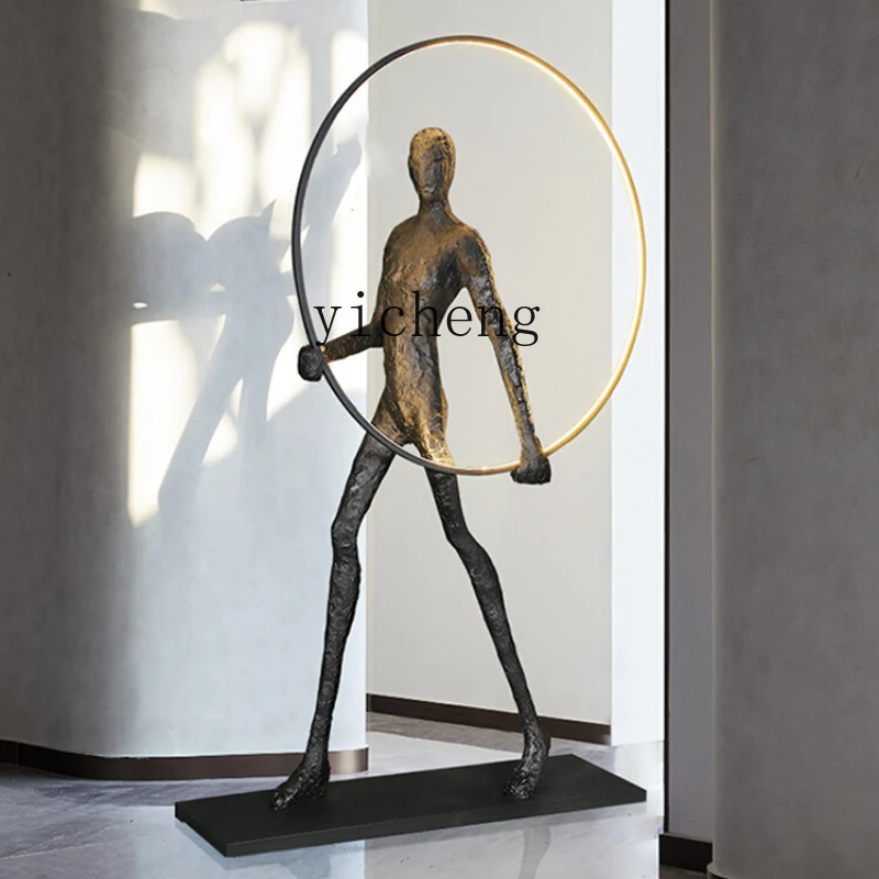 ZC New Humanoid Sculpture Floor Hotel Lobby Sales Office Dance Goddess Artistic Living Room Ornaments