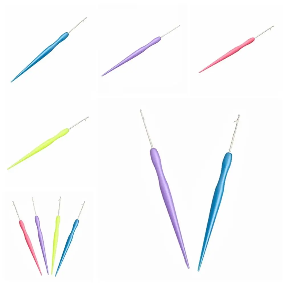 Sewing Tools Candy Colors Crochet Hook Plastic Knitting Hook Needles Micro Metal Micro Hook DIY