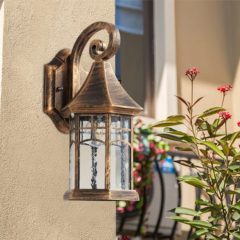 

Outdoor Wall Sconce Glass Wall Lights Garden Brown Wall Lamp Hotel Home Patio Yard Hallway Wall Lighting Waterproof