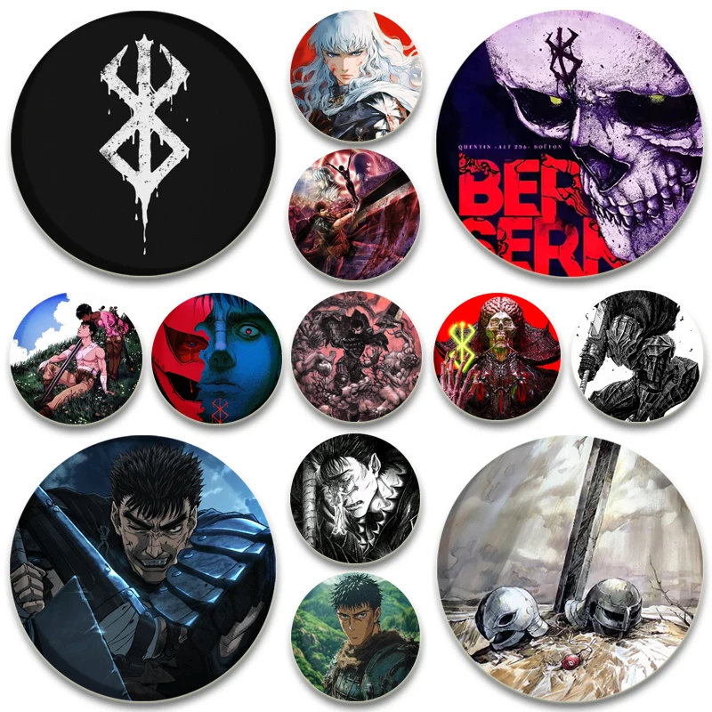 Anime Berserk Brooches Pins Fashion Jewelry Accessories Guts Casca Griffith Cartoon Badge for Clothes Backpack Decoration Gifts