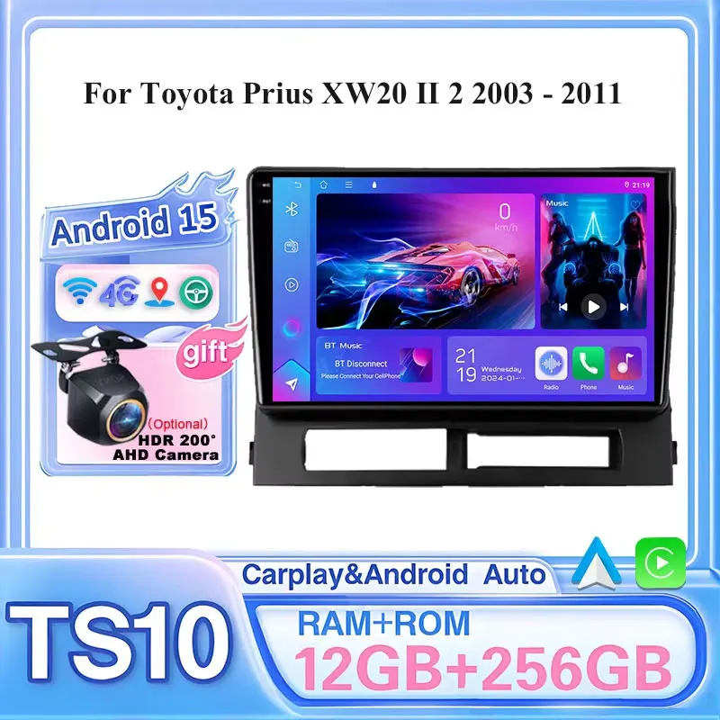 

Android 15 For Toyota Prius XW20 II 2 2003 - 2011 Car radio Navigation GPS Radio Dvd Carplay Multimedia Player No 2din 5G WIFI