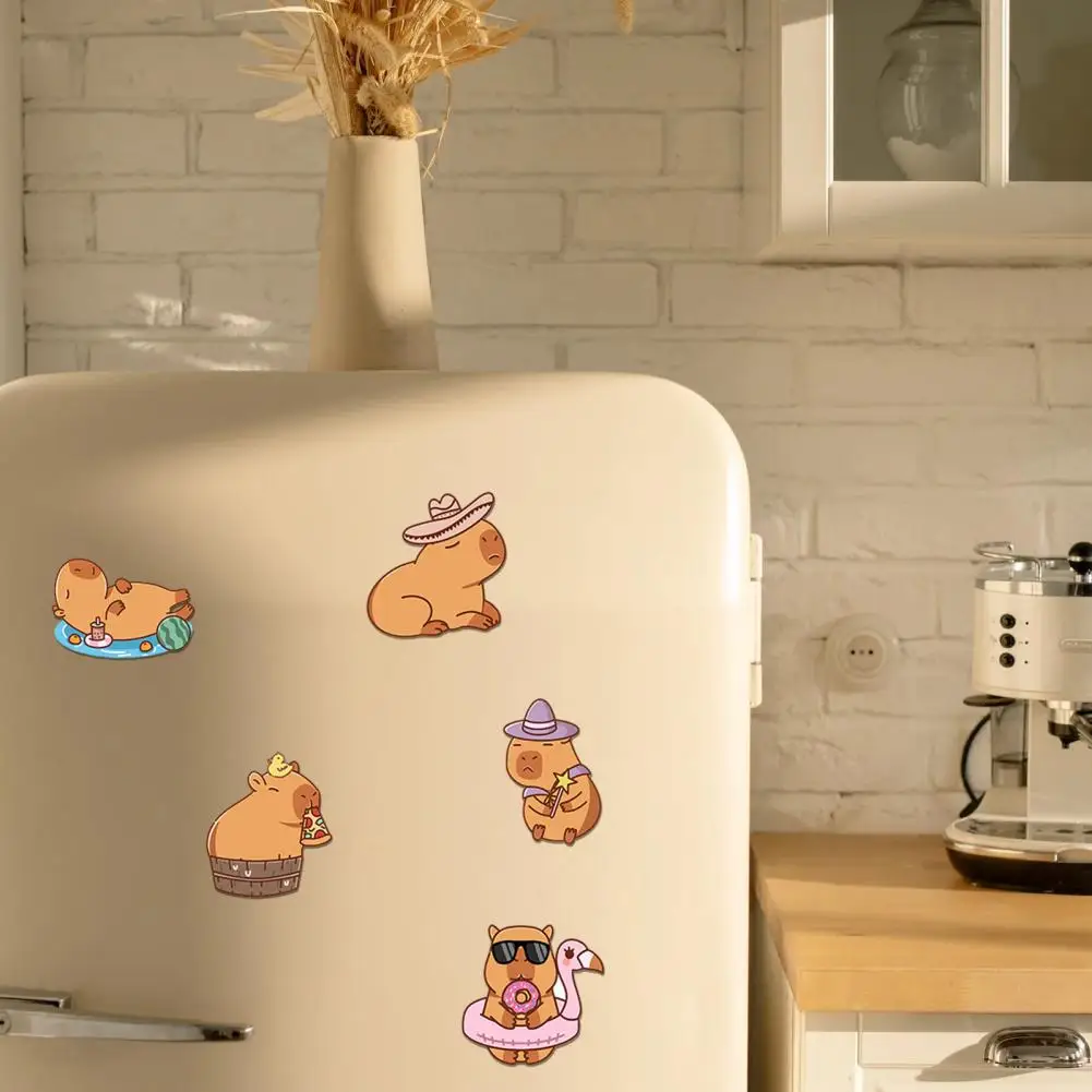 Autocollants de dessin animé Capybara pour enfants, autocollants durables vibrants, motifs de dessin animé mignons, bouteille d'eau étanche, papeterie