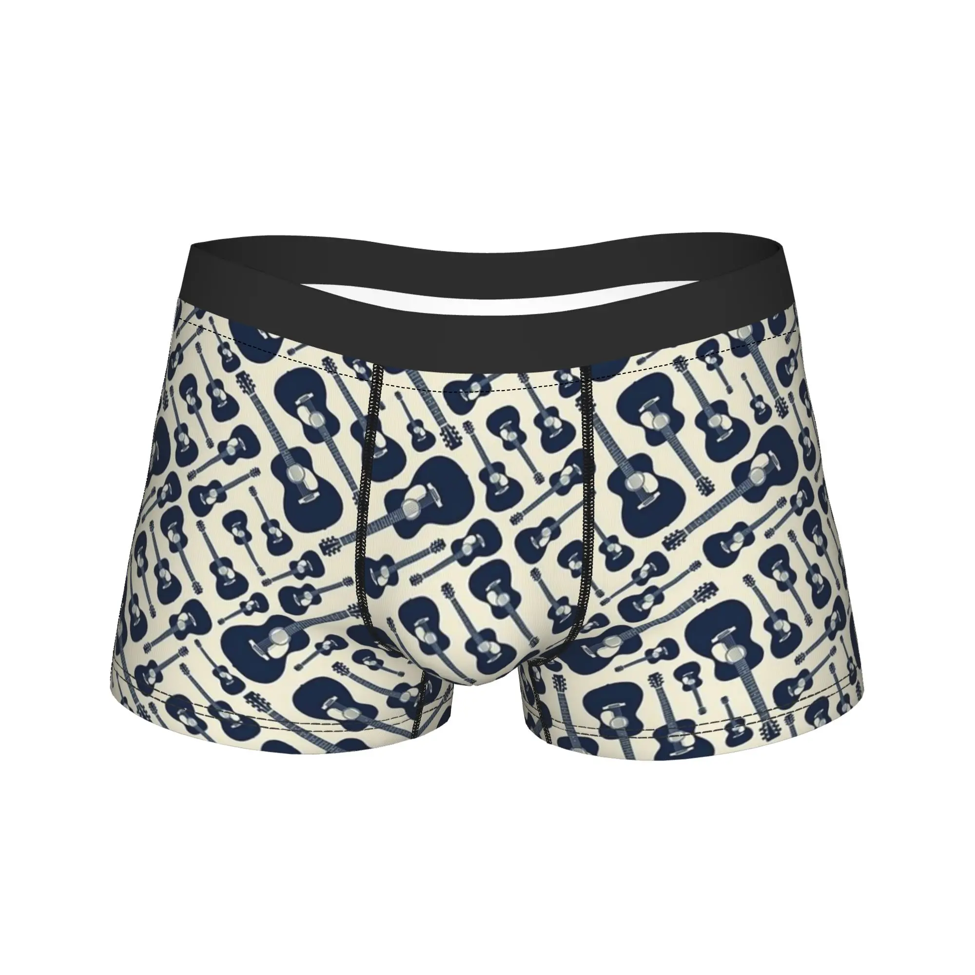 

Acoustic Guitar Light Theme Boxer Brief Underwear Trenky Men Novelty Boxer Shorts Custom Plus Size Underpants