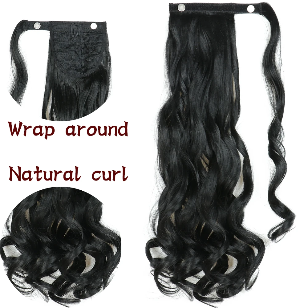 AZQUEEN Wrap Around Clip On Ponytail Hair Extension Synthetic Ponytail Extension Hair For Women Pony Tail Hairpiece Wave Style