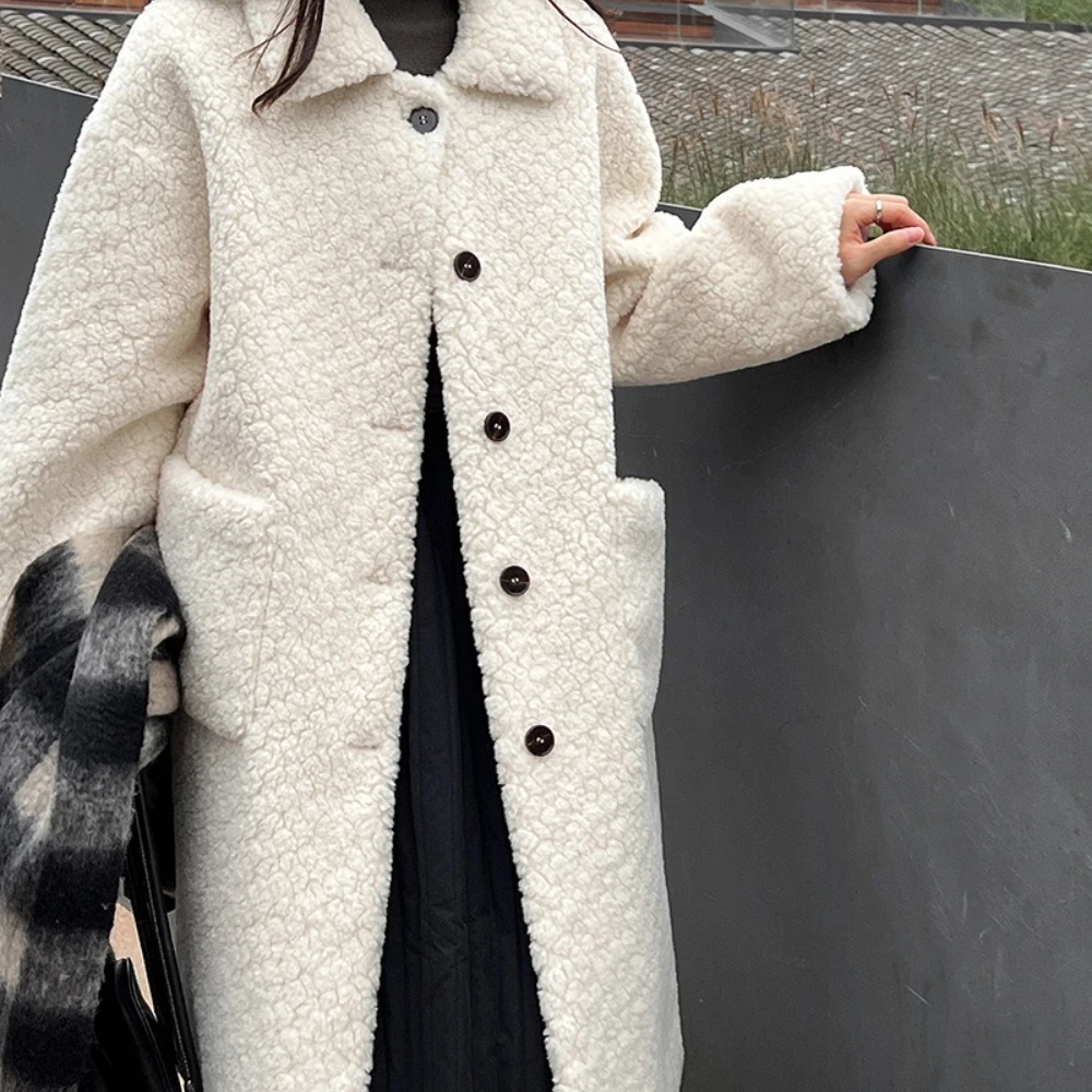 TWOTWINSTYLE Solid Spliced Pocket Chic Jacket Female Lapel Long Sleeve Loose Gentle Intellectual Women's Jackets Autumn Fashion