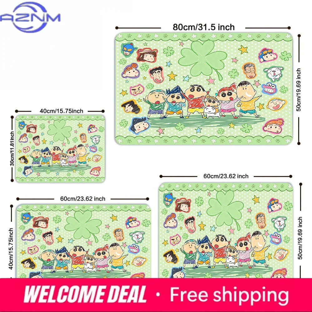 

Crayon Shin-chan & Friends Clover Themed Dish Drying Mat, Non-Slip Rubber Base Washable Pad