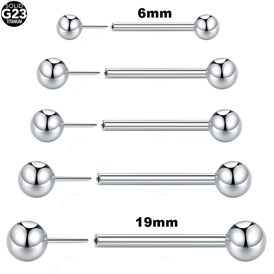 

1Pc/5Pcs G23 Titanium Threadless Ends Push in Ball for Labret Stud Ear Tragus Daith Earring Piercing Tongue Piercing Jewelry