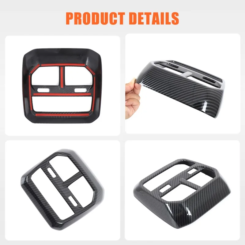 ABS ألياف الكربون مركز وحدة التحكم مسند الذراع الإطار الخلفي ل 2022-2024 BMW iX (المستوردة) G08 اكسسوارات السيارات #3