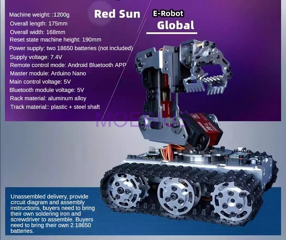 Aplicación de Control de Joystick, brazo de Robot móvil, chasis de tanque de coche con servomotor Digital de 20KG, manipulador Arduino DIY, piezas de brazo mecánico