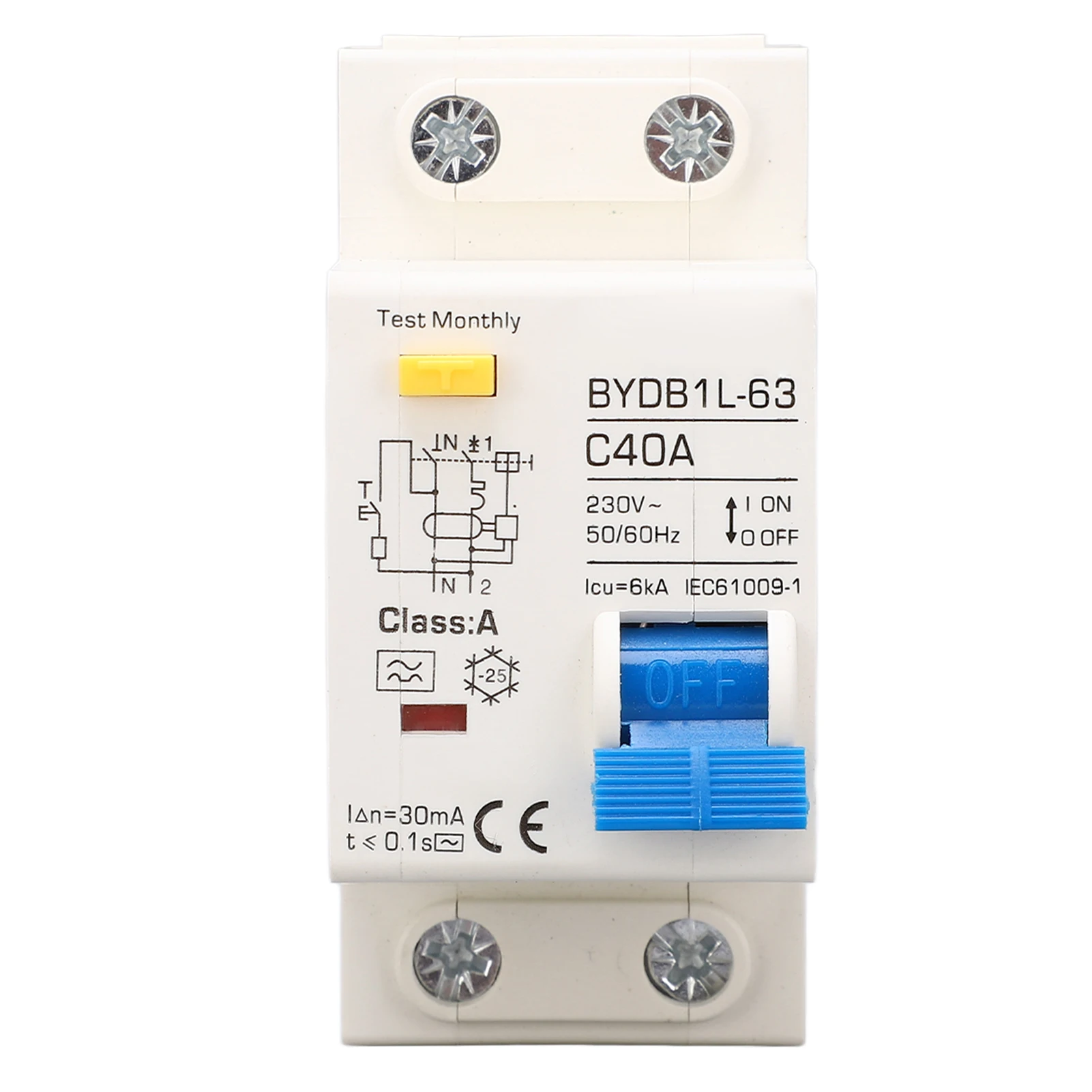 A Type Leakage Protection Switch 40A 30mA Single Pole N Household Miniature Circuit Breaker 230V