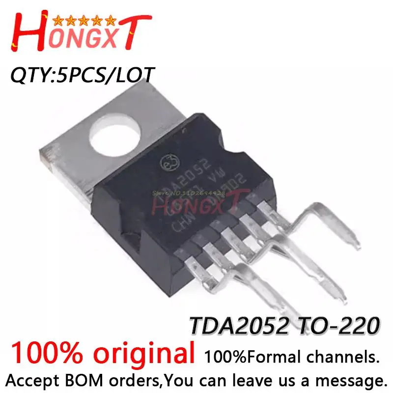 5PCS 100% NEW Original TDA2052 TO-220 Hi-Fi audio power amplifier 60W.