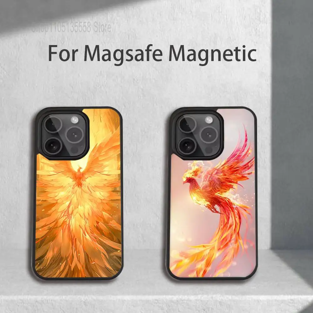 

Cool Phoenix Art Phone Case For iPhone 17,16,15,14,13,12,11,Pro,Max,Plus,Mini,SE4,E Magnetic Magsafe Wireless Charging