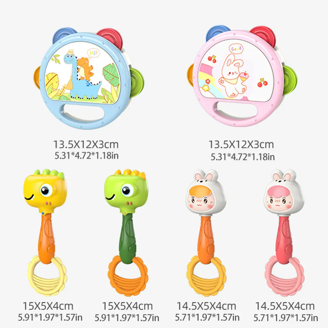 2/1PCS Musical Instruments Baby 0 12 Months Toys Montessori Music Drum Rattle Kids Early Educational Play  Game for Boy Girl