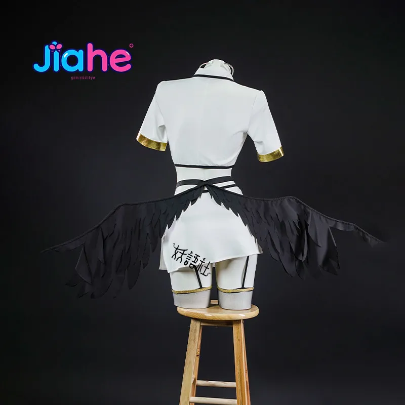 Anime Overlord albedo Cosplay Costume New Women's Sexy Nurse Uniform Skirt Headwear Socks Props Halloween Carnival albedo  Dress view 3