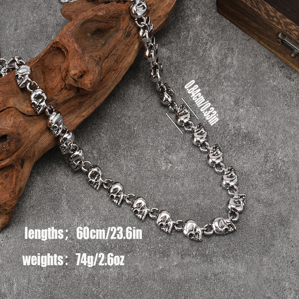 وصول جديد عصري: قلادة رجالية على شكل جمجمة عزر على الطراز القوطي الداكن بتصميم كلاسيكي عتيق ومتعدد الاستخدامات #3