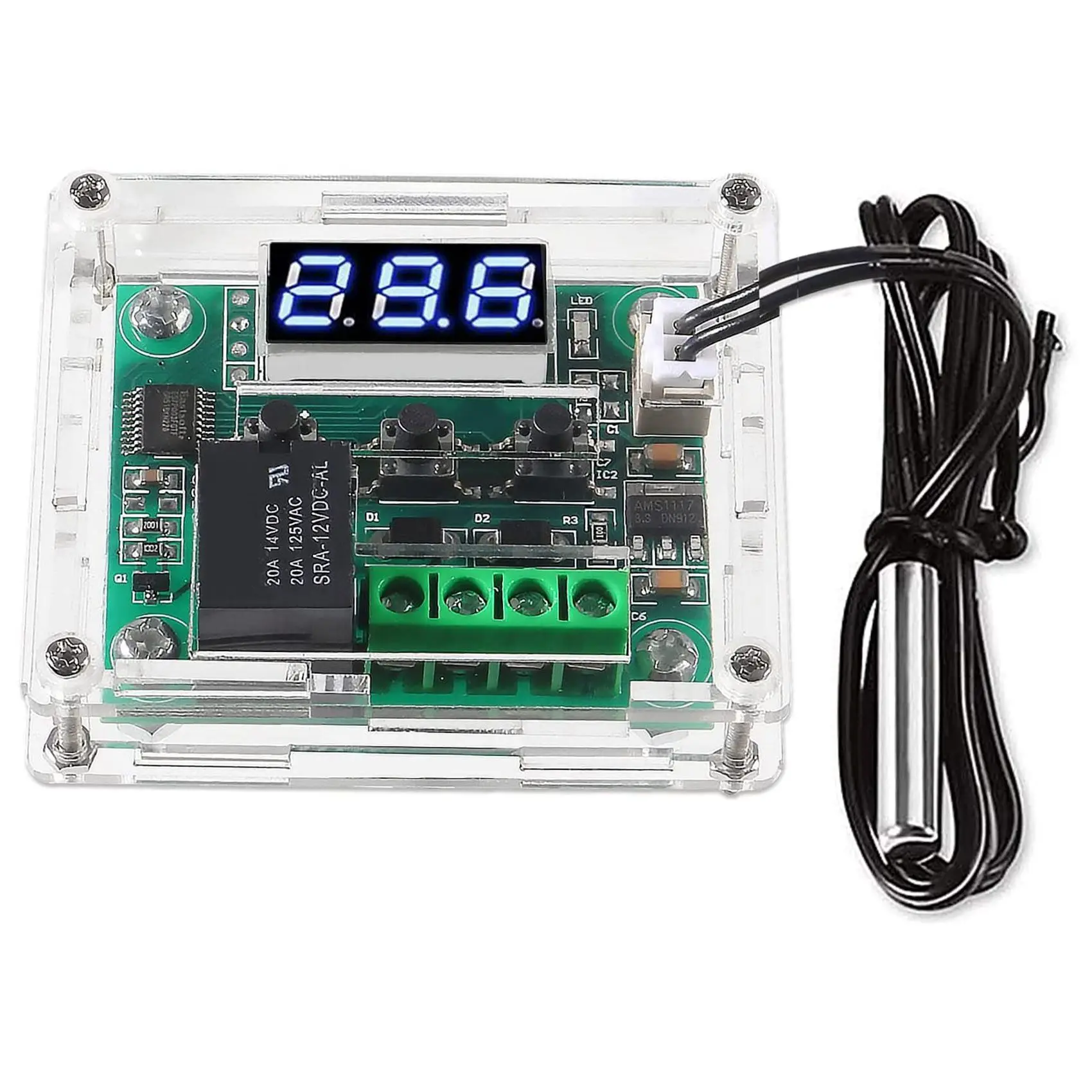 New W1209 DC 12V Digital Temperature Controller Board -50-110°C Electronic Temperature Temp Control Module Switch (1-Pack)