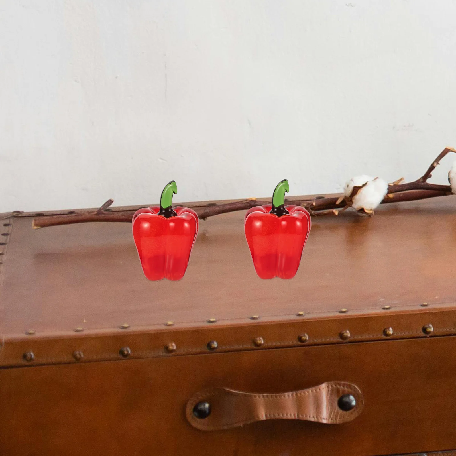 

Crystal Chili Ornament Handmade Tabletop Decoration For Home Office Desk Bell Pepper Decorative Vegetable Art Craft Home