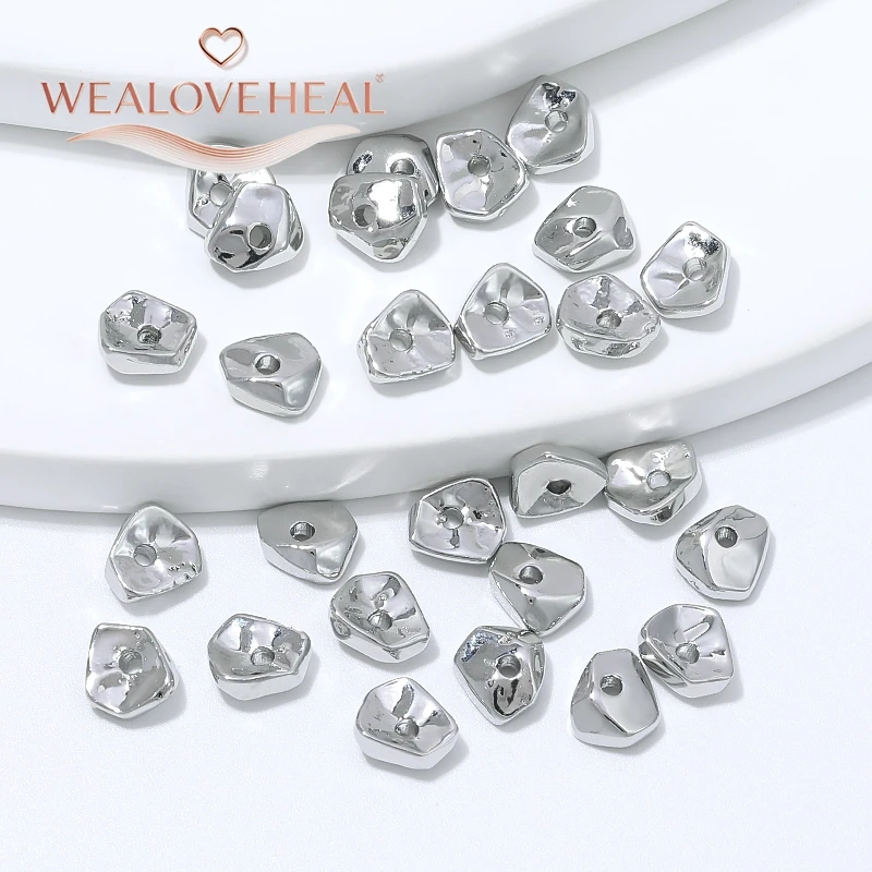 5/10 Stück unregelmäßige geometrische Abstandshalter-Perlen, 18 Karat vergoldetes Messing, 6 mm, lose Perlen für die Herstellung von DIY-Armbändern, Halsketten und Schmuck. – Detail 21