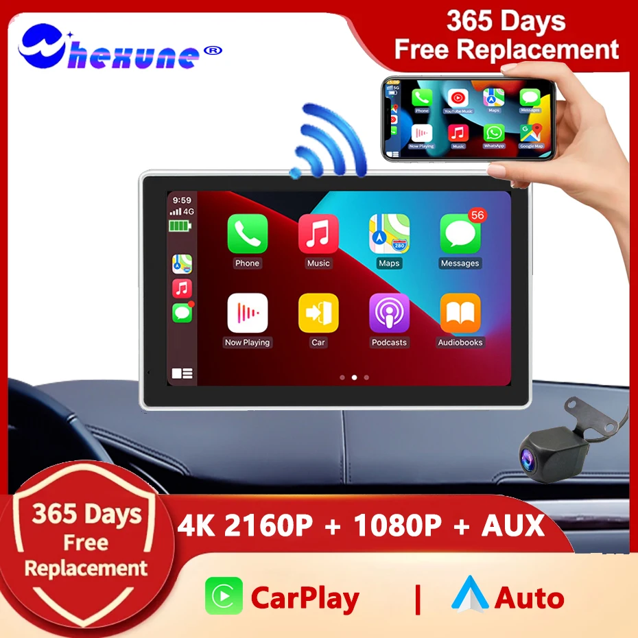 Universal 7 Inch Car Radio Multimedia Video Player Wireless Carplay Auto IPS Touch Screen 4K DVR Dashcam For Hyundai KIA Toyota