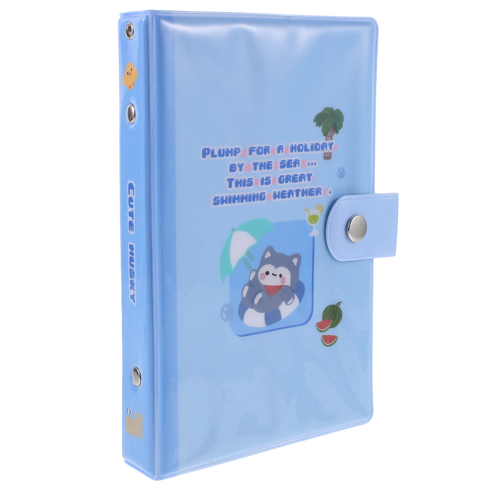 Rings Cartoon Loose-leaf PVC Storage Album 3-inch Photo A5a6 Cute Binder (a5 #Dream Blue) Organizer