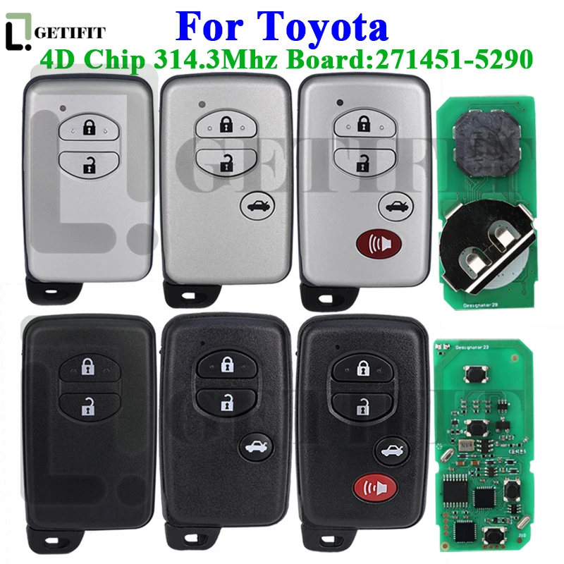 

Автоматический ключ для Toyota Prius C Prius V 4Runner Venza 2009-2018 FCC ID: HYQ14ACX 314,3 МГц Плата: 271451 -5290 Умный дистанционный автомобильный брелок