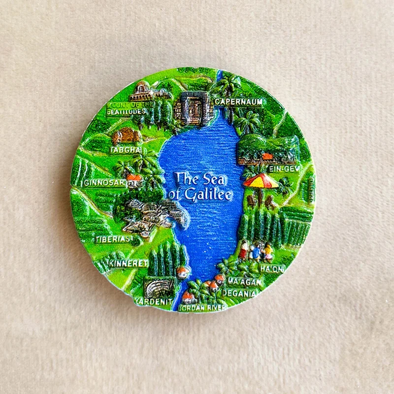 

3D Resin Galilee Sea Fridge Magnet - Israel Landmarks Decor, Cute & Strong Refrigerator Magnets for Home & Kitchen Decor