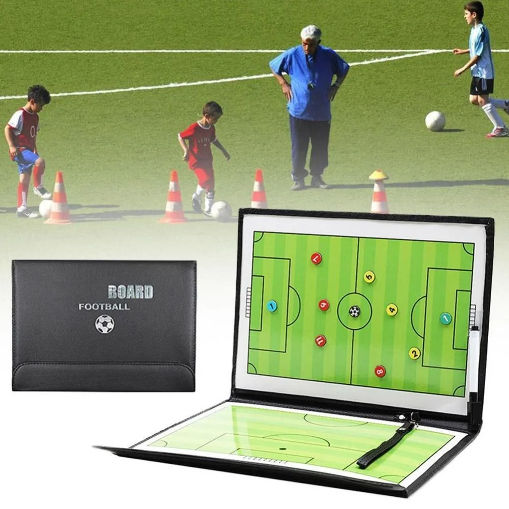 

Durable Magnetic Football Tactic Board Double Sided Fold Instructor Tactic Training Board Book Professional Board