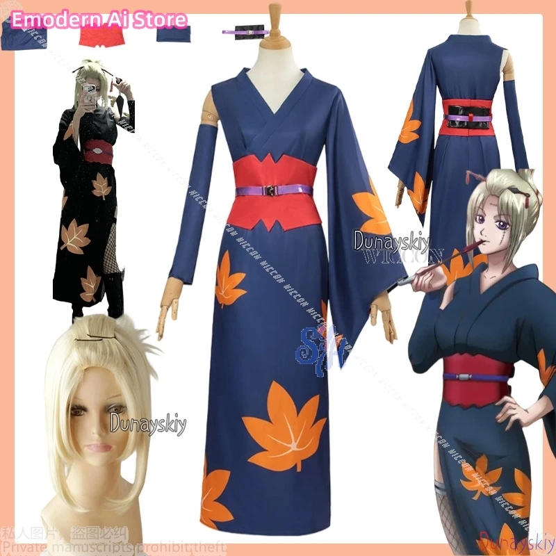 

Tsukuyo 코스프레 의상 аниме Kintama костюм Джерси сексуальное японское кимоно с высоким разрезом платье с узором кленового листа Kawaii Хэллоуин вечерние Cos