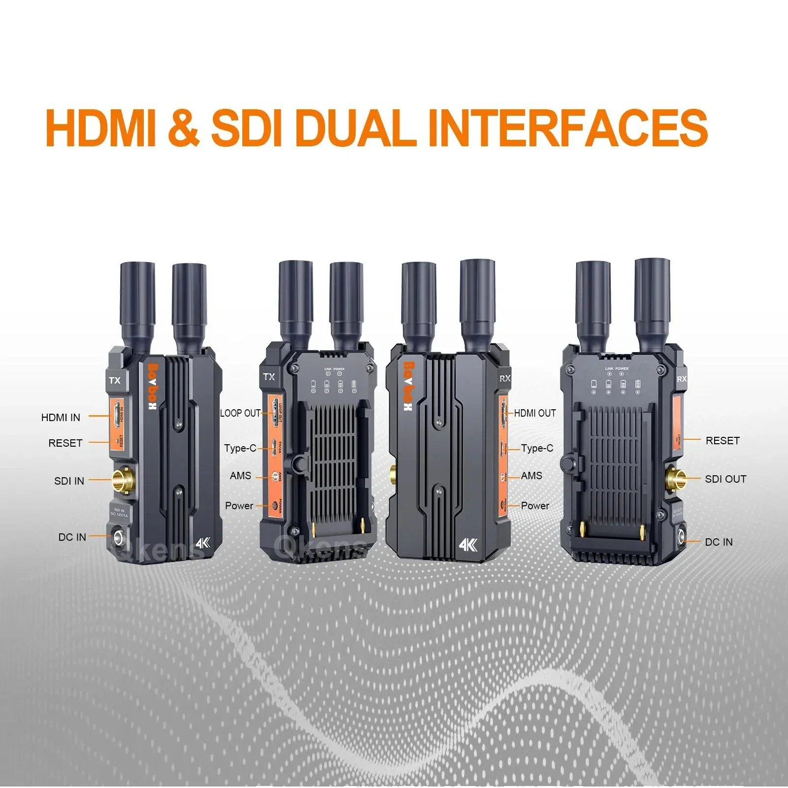 200 متر 4K لاسلكي HDMI جهاز ريسيفر استقبال وإرسال 1080p60 اللاسلكية SDI موسع عرض الفيديو محول 1 إلى 4 دعم بطارية الكاميرا 5G #1