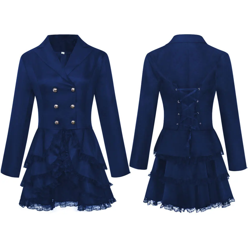 Blazer Medieval renacentista para mujer, traje pequeño elegante, cortavientos, chaqueta, abrigo, traje de Carnaval de Halloween, XS-5XL