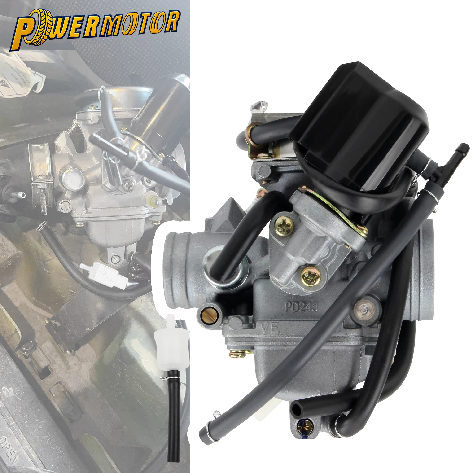 

24mm PD24J Motorcycle Carburetor For Honda GY6 ATV BAJAJ 125cc 150cc Go Kart Dirt Pit Bike Engine Accessories Carburetor Parts