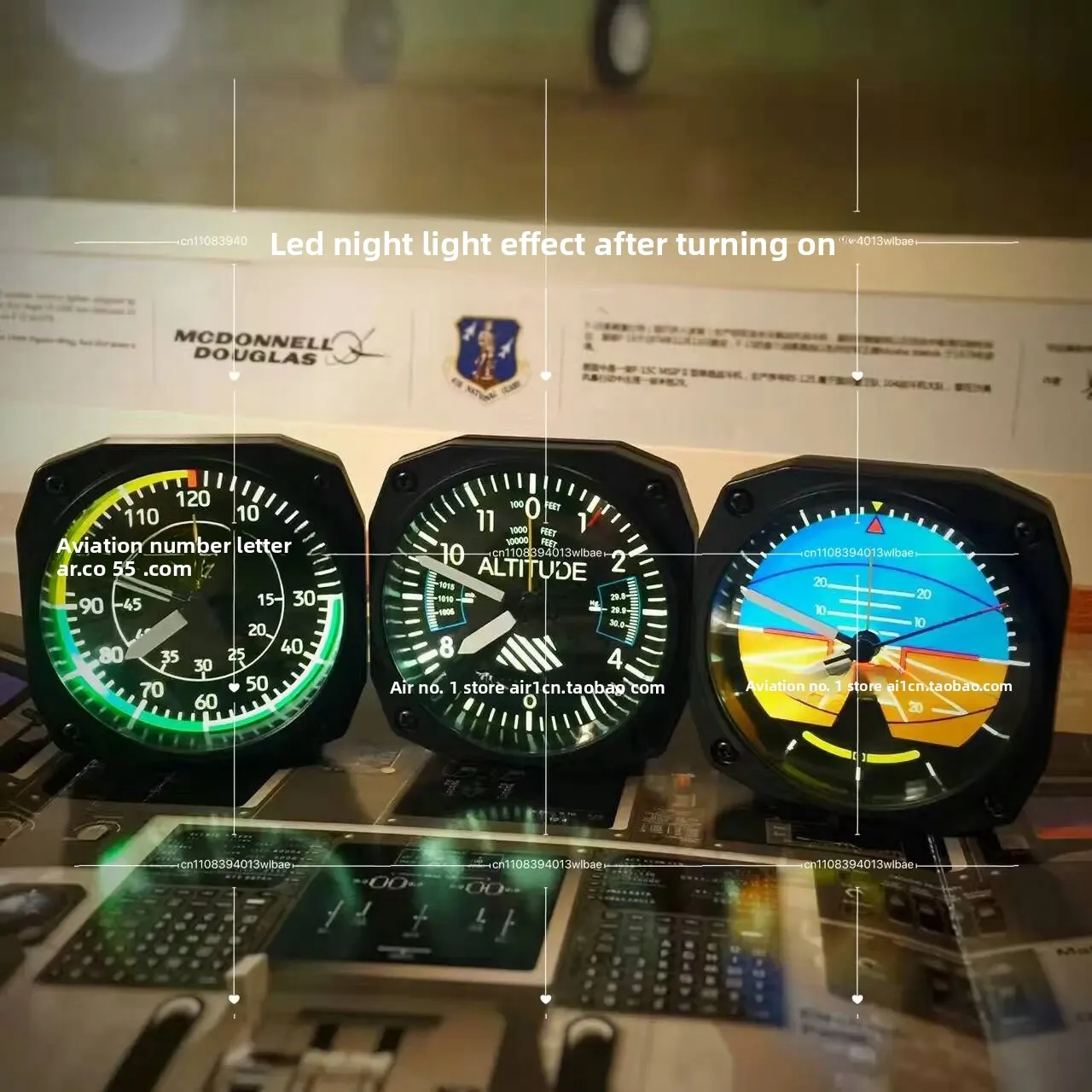 Aviation Clock, Aircraft Instrument, Aviation Simulation Instrument, Alarm Clock, Simulation Aircraft