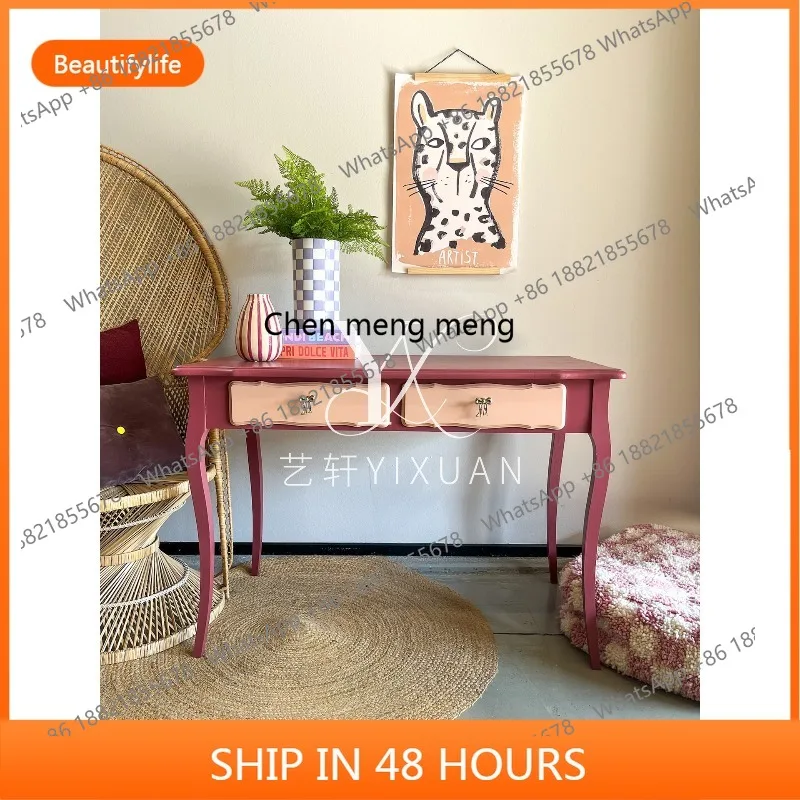 

French Style Solid Wood Bedroom Home Small Apartment Writing Desk American Modern Minimalist Storage