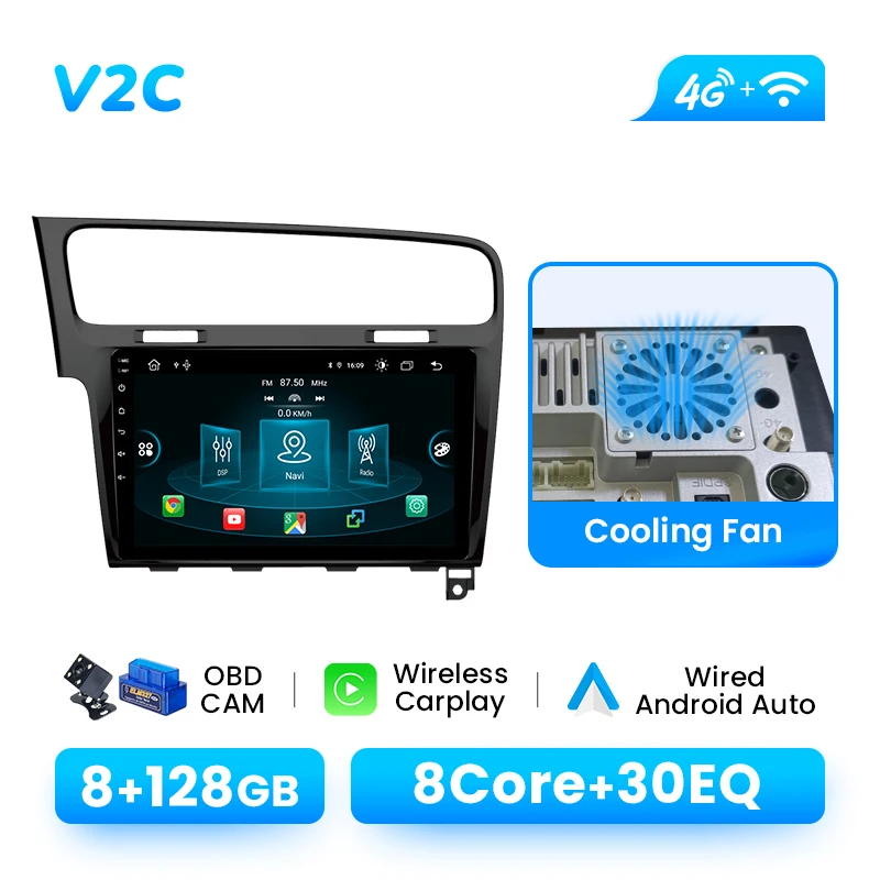 Draadloze Carplay GPS Auto Multimedia Speler Voor VW Golf 7 2013-2017 Android 14 Radio 1280*720 IPS navigatie DSP AI Voice