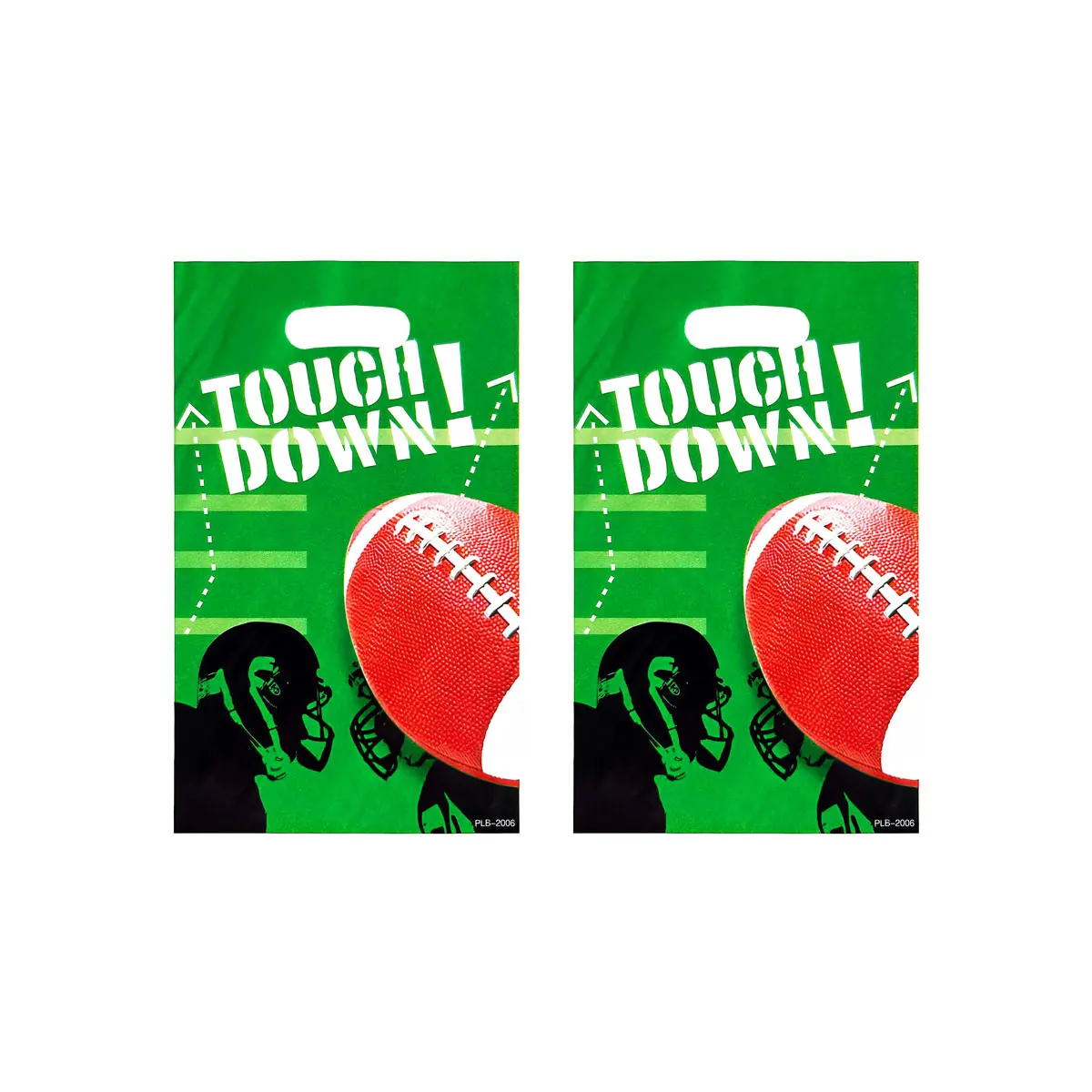 20Pcs/40Pcs Party Gift Bags, Football-Themed Gift Bags, Green, Red and White Footballs, Touch down Letters, Suitable for Birthdays, Festivals, Parties, Events, Party Gift Packaging Bags, Party Small Gift Packaging Bags, Event and Party Supplies - view 3
