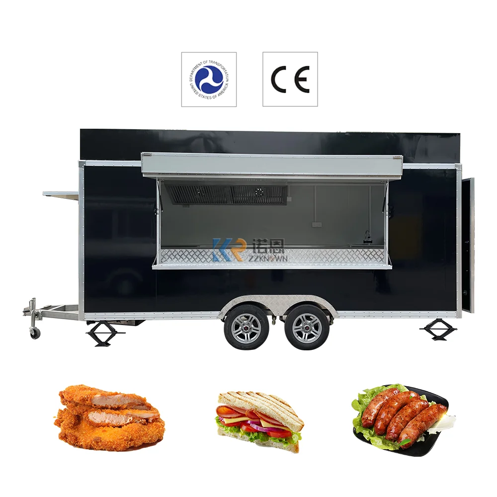 Custom Beach Mobile Bar Coffee Truck Mobile Restaurant Cater Trailer Food Track Fast Food Truck With Oven Fryer