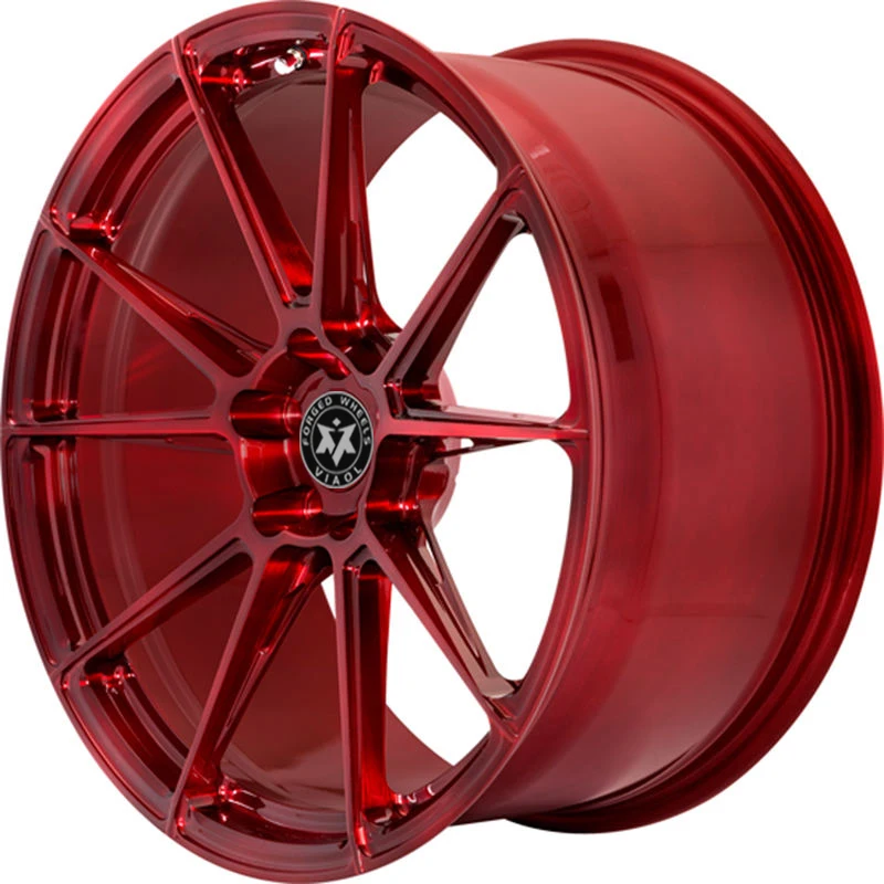 Custom 1-Piece 18" 19" 20" Inch 5x115 5x100 5x120 5x112 Concave Wheels Rims Forged Edge Red Spokes 18-24 Inch for Luxury Cars