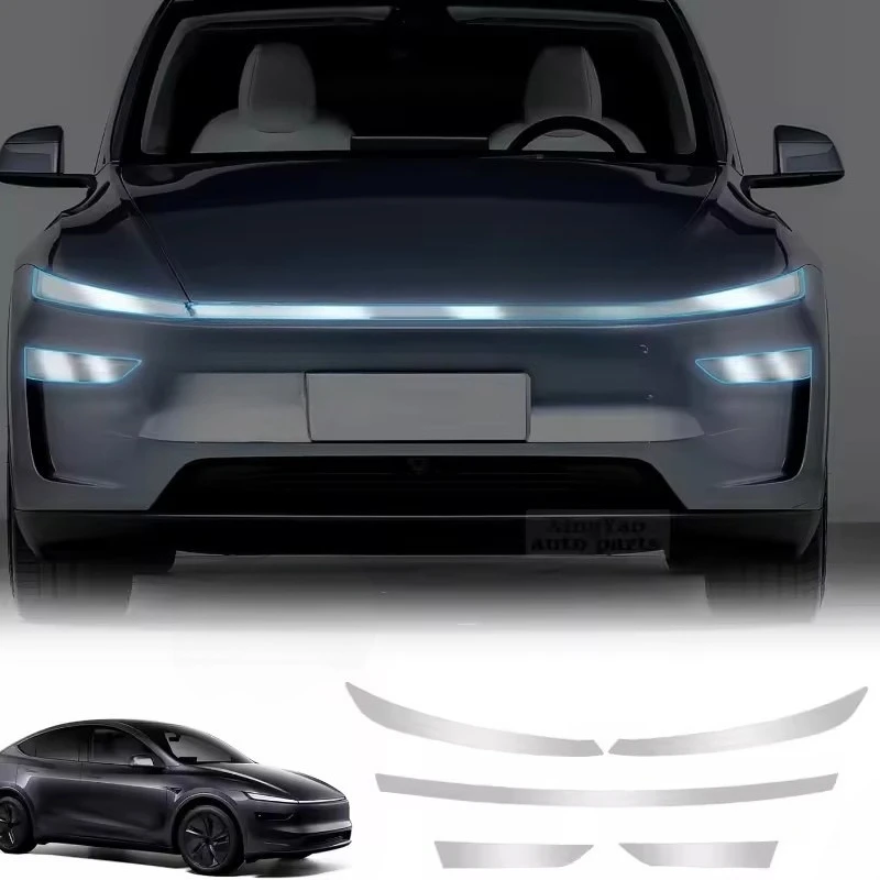 Film de protection pour phares Tesla modèle Y Juniper 2025, lancement TPU Transparent, noir fumé, Film de décoration pour phares, accessoires de voiture