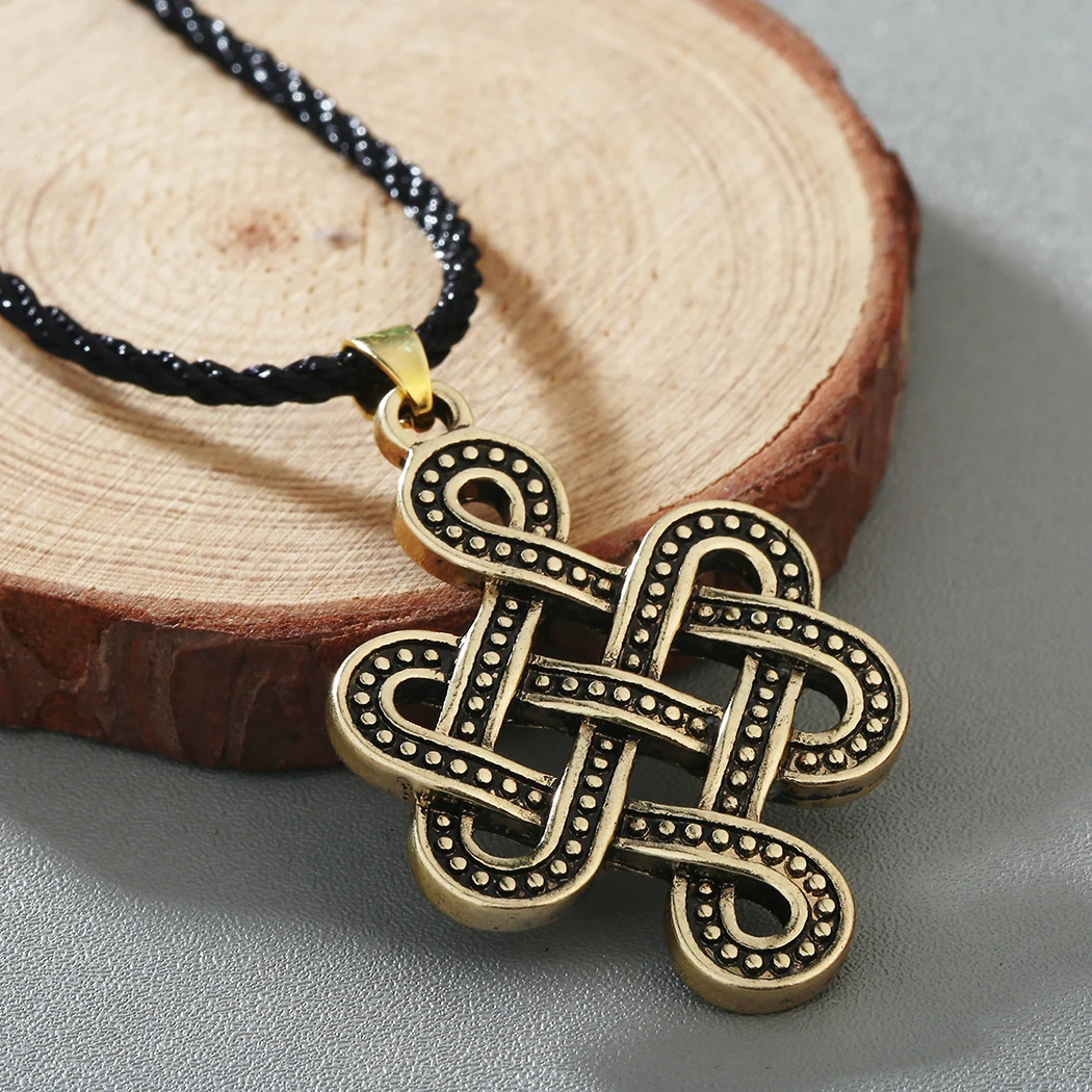 Witch Knot Talisman Celtic Eternity Knot Necklace Silver Irish Knot Pendant Celtic Infinity Knot Necklace for Women Men Jewelry