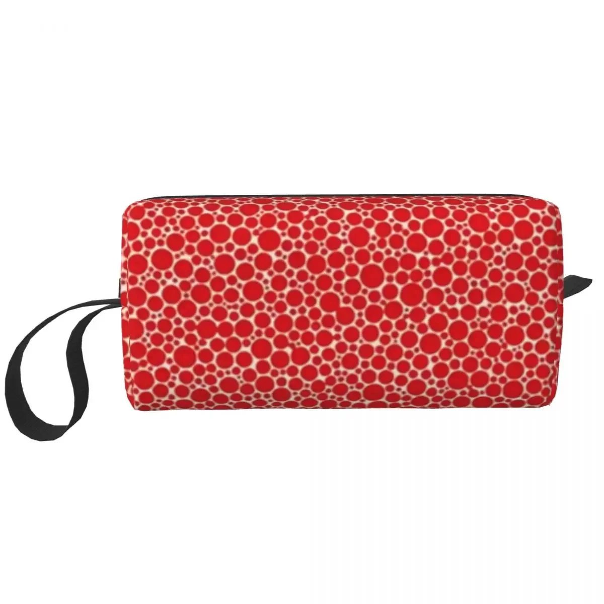 Custom  Red Yayoi Kusama Toiletry Bag Women Abstract Painting Makeup Cosmetic Organizer Ladies Beauty Storage Dopp Kit Box