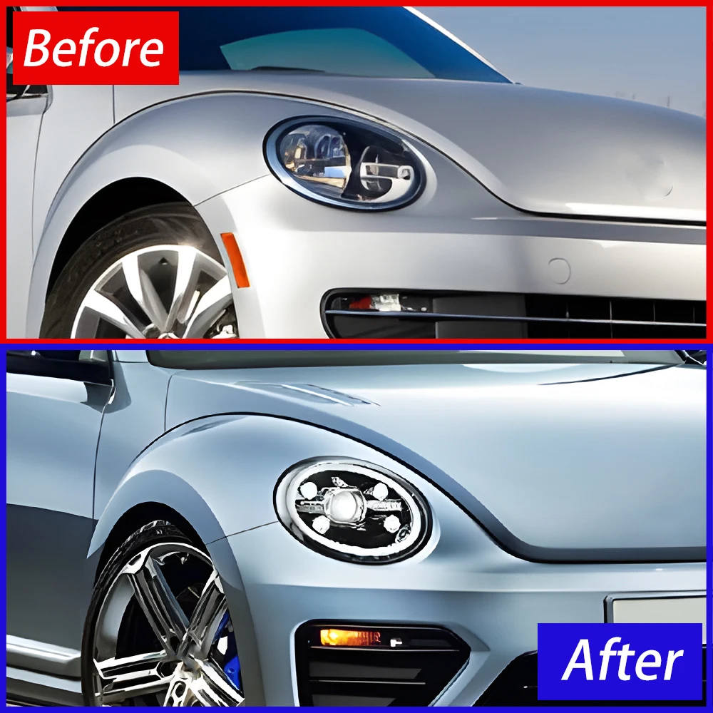 For VW Beetle 2013-2020 Upgrade Crystal Highlight DRL Projector Len Auto LED Headlight Assembly Car Accessories Plug and Play