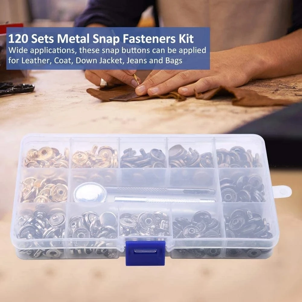 Druckknopf-Set, 12,5 mm, Metall-Druckknöpfe für Kleidung, Basteln, Taschen, Schuhe, Kragen, Gürtel, Jeans, perfekte Passform, Einstellknopf, DIY-Schneider – Detail 2