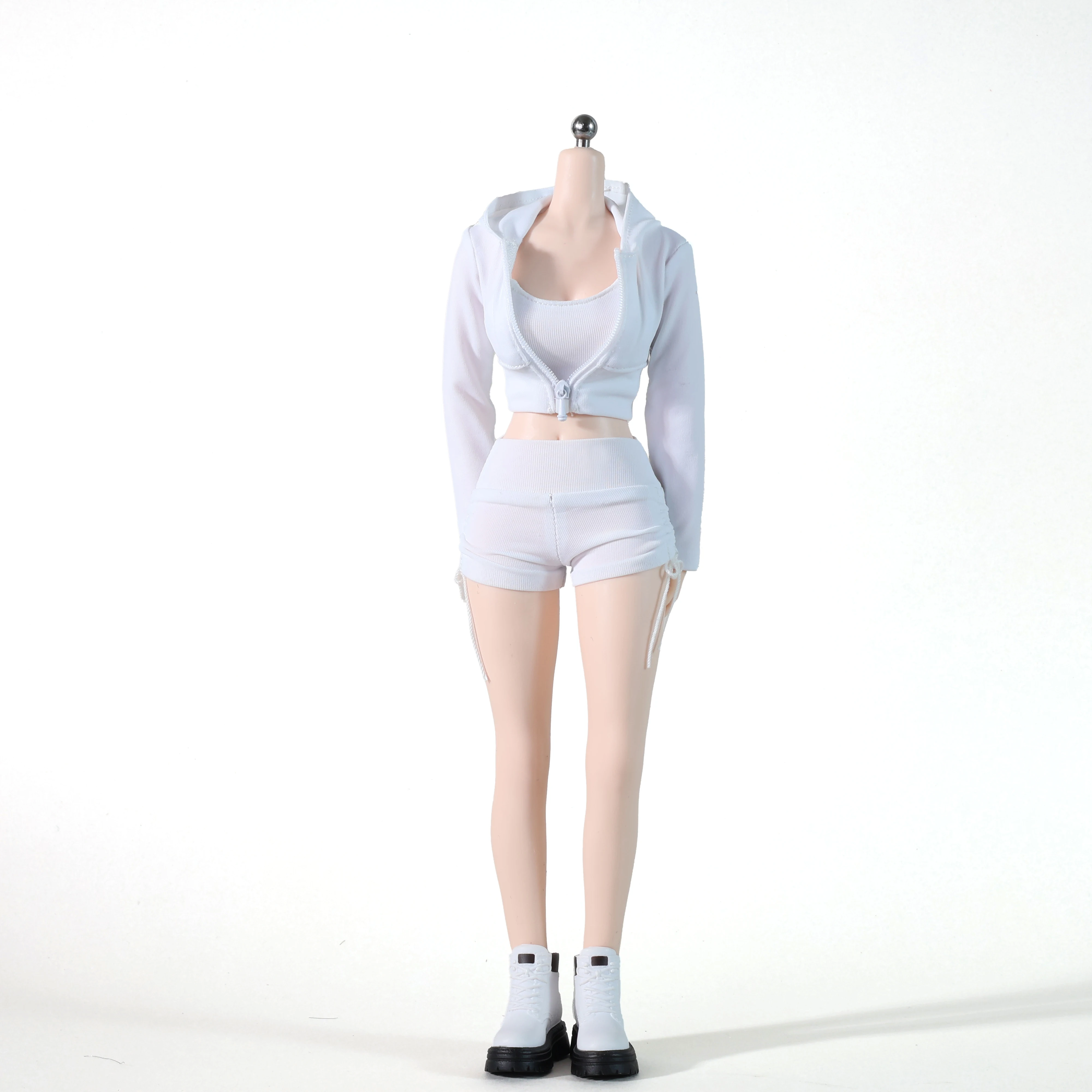 1/6 Scale Female Sportswear Short Top & Drawstring Shorts, Doll Clothes Outfit Accessory for 12 Inch Female Action Figure Bodies